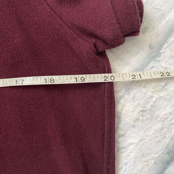 American Eagle outfitters men M 2 button polo athletic fit burgundy - Picture 8 of 9